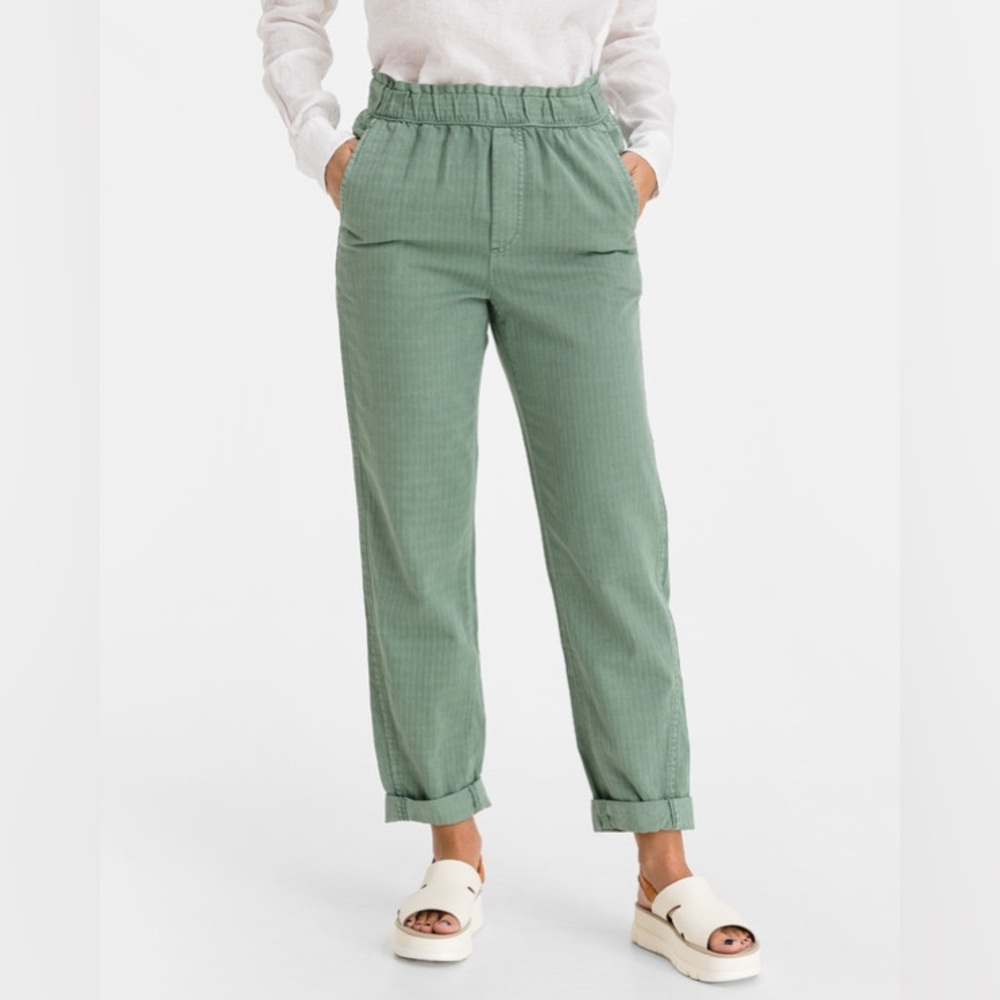 Gap Pull On Paperbag Trousers High Rise Green